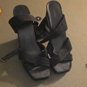 Forever 21 Black Strappy Heels